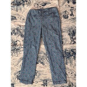 Nice women Miraclesuit Capri Leggings CROPPED PANTS Size 8 Blue design GOOD COND